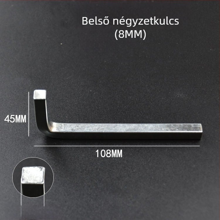 Négyszögletes kulcs és L‑alakú négyszögletes csavarhúzó készlet, négy oldalú kulcs