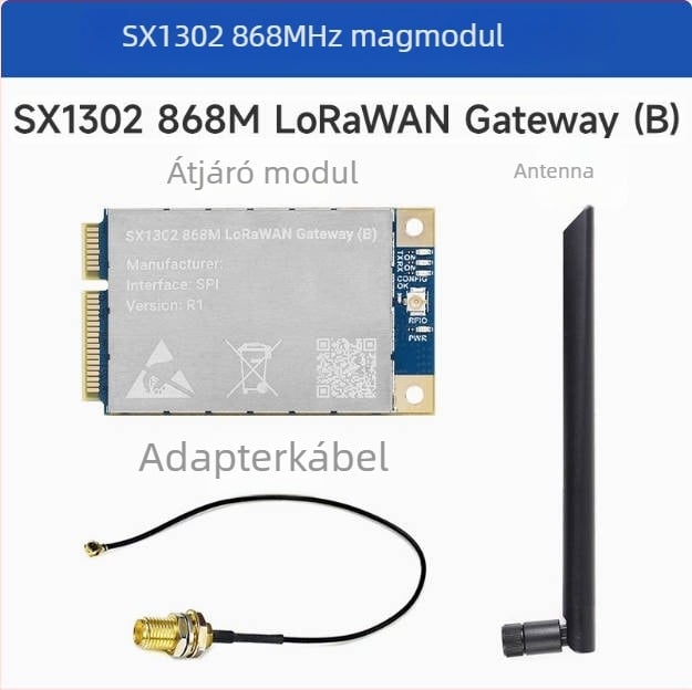 Raspberry Pi LoRaWAN SX1302/1303 gateway bővítőlap 868 MHz / 915 MHz