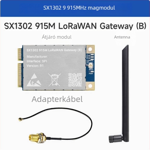 Raspberry Pi LoRaWAN SX1302/1303 gateway bővítőlap 868 MHz / 915 MHz