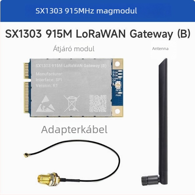 Raspberry Pi LoRaWAN SX1302/1303 gateway bővítőlap 868 MHz / 915 MHz