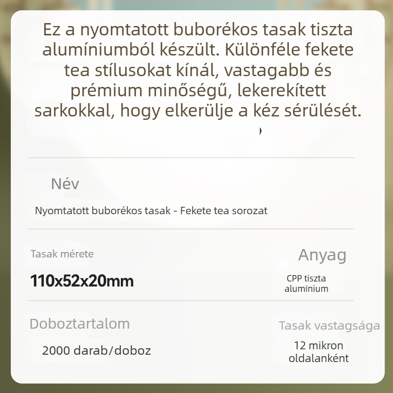 Jin Junmei fekete tea egyedi tasakokban, Feizixiao, vad öregfa variáns