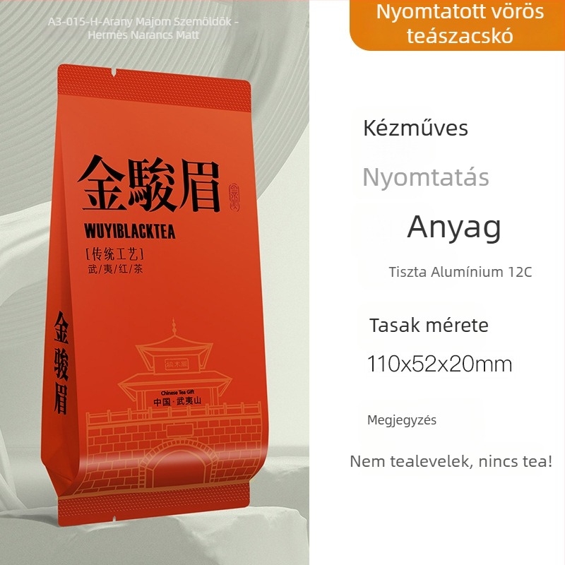 Jin Junmei fekete tea egyedi tasakokban, Feizixiao, vad öregfa variáns