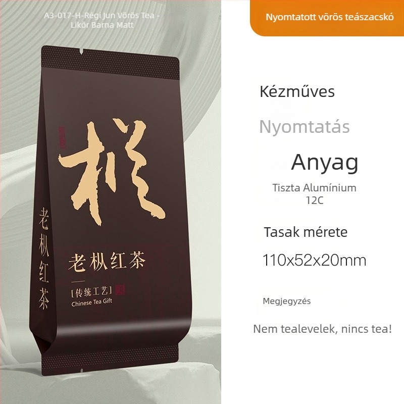 Jin Junmei fekete tea egyedi tasakokban, Feizixiao, vad öregfa variáns