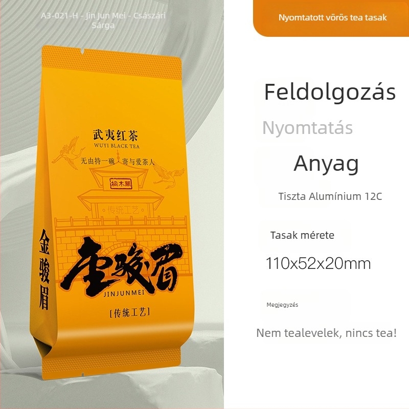 Jin Junmei fekete tea egyedi tasakokban, Feizixiao, vad öregfa variáns