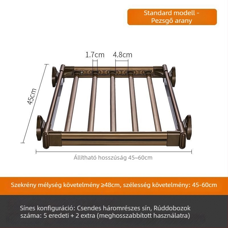 Teleszkópos nadrágakasztó gardróbhoz, háztartási nadrágtartó, többfunkciós nadrágfiók, kihúzható nadrágakasztó, csúszó hardver kiegészítők
