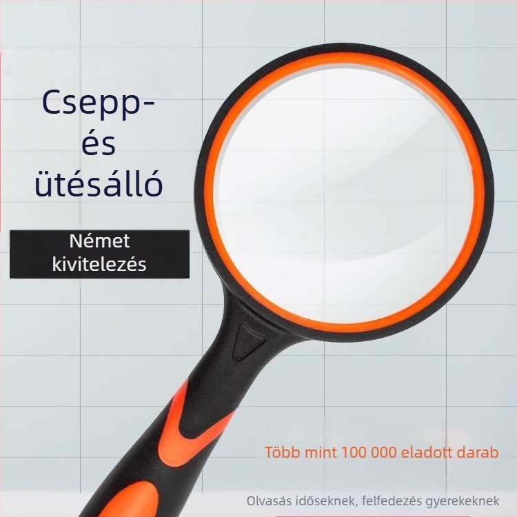 HD olvasó nagyító, kézi, hordozható, összecsukható, nagy teljesítményű nagyítás, időseknek és gyerekeknek, esésálló