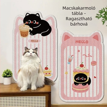 Falihoz szerelhető macska karmolódeszka, kopásálló, szőrszálmentes, kanapévédelem, függőleges karmolás játék macskáknak