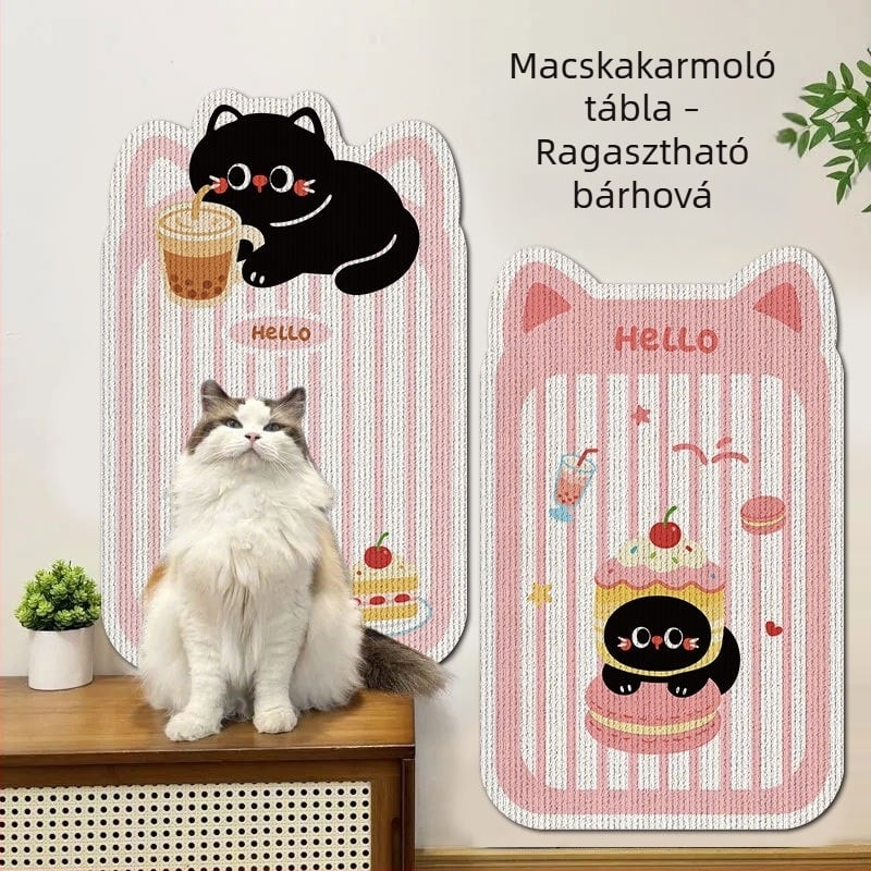 Falihoz szerelhető macska karmolódeszka, kopásálló, szőrszálmentes, kanapévédelem, függőleges karmolás játék macskáknak