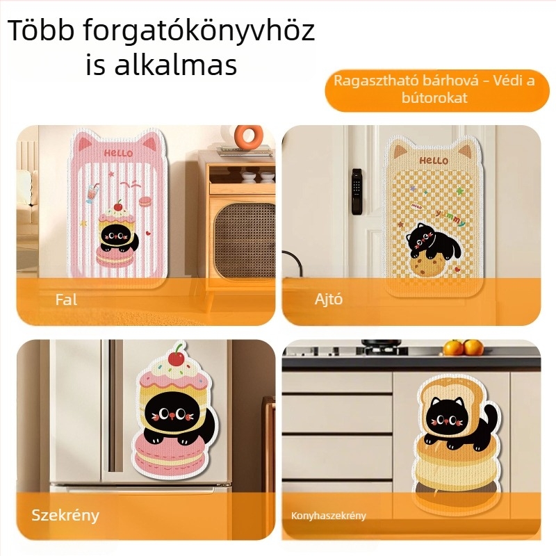 Falihoz szerelhető macska karmolódeszka, kopásálló, szőrszálmentes, kanapévédelem, függőleges karmolás játék macskáknak