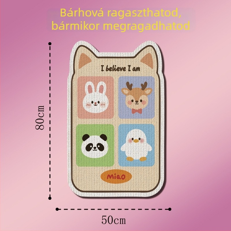 Falihoz szerelhető macska karmolódeszka, kopásálló, szőrszálmentes, kanapévédelem, függőleges karmolás játék macskáknak