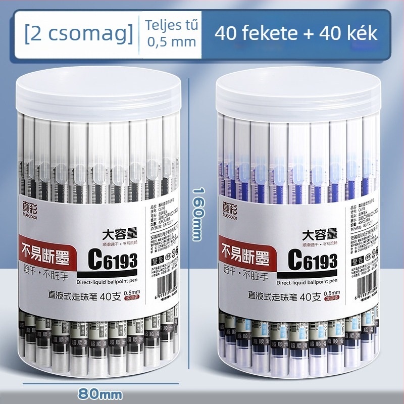 True Color zselés toll vízbázisú tintával, fekete írásra vizsgákhoz, ideális tanároknak és diákoknak
