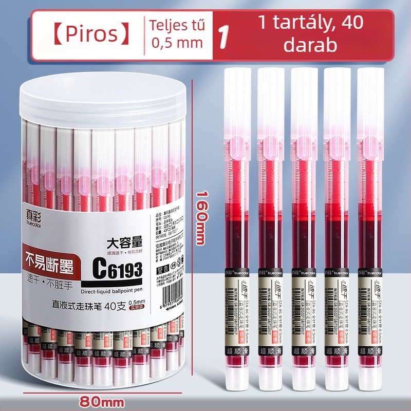 True Color zselés toll vízbázisú tintával, fekete írásra vizsgákhoz, ideális tanároknak és diákoknak