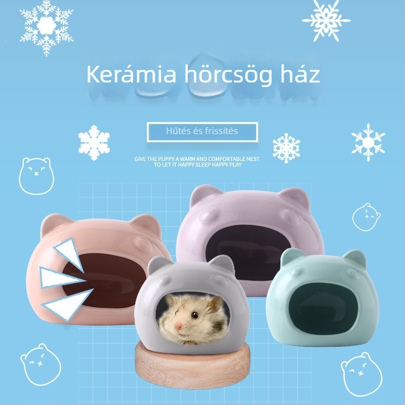 Kerámiából készült hörcsögfészek, nagy méretű belső hűtéshez és menedékhez nyáron