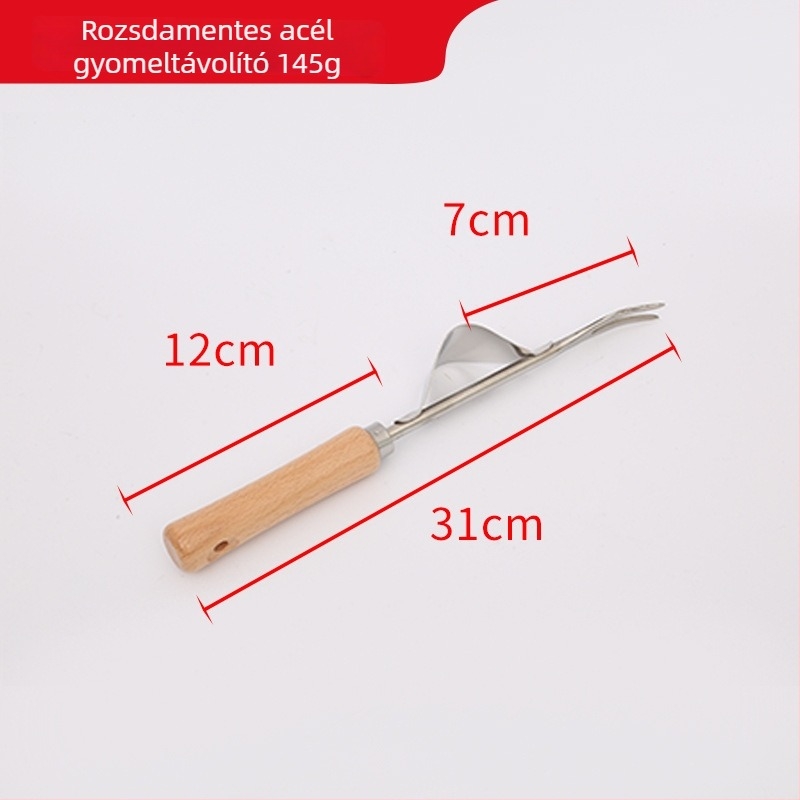 11 darabos rozsdamentes acél kertészeti készlet — hoe, trowel és rake ültetéshez és cserepes növényekhez
