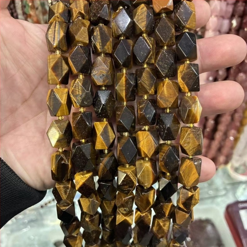 10x14 mm természetes kő, nyolcszögletű téglalap alakú gyöngyök DIY karkötők és nyakláncokhoz, félkész