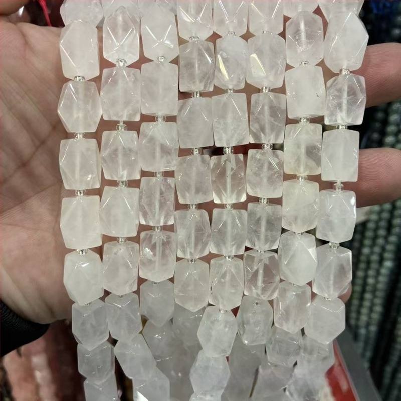 10x14 mm természetes kő, nyolcszögletű téglalap alakú gyöngyök DIY karkötők és nyakláncokhoz, félkész