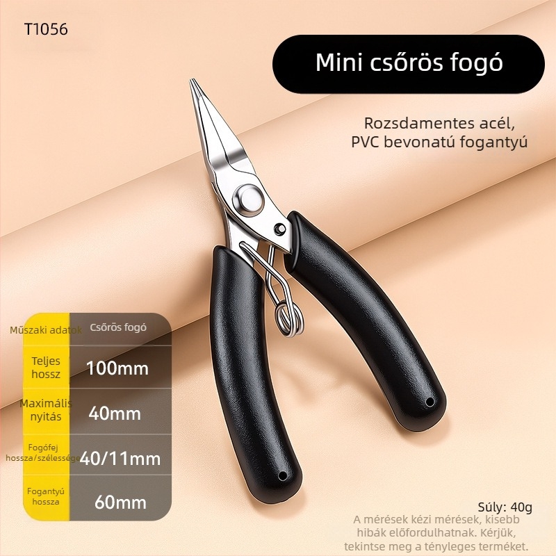Ipari minőségű mini többfunkciós fogó huzalvágáshoz, rozsdamentes acél huzal tekerő fogó, DIY ékszerekhez