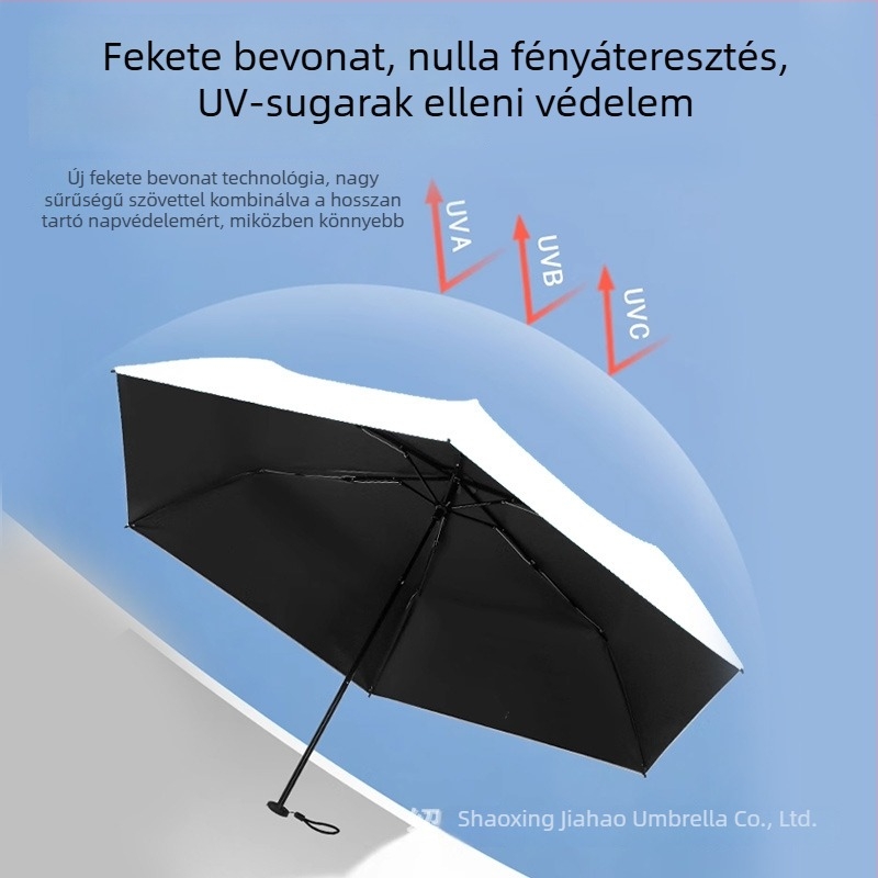Szénszálas esernyő – ultrakönnyű, kompakt, UV-védelem UPF50+, utazó napernyő 6 merevítővel, kézi nyitás