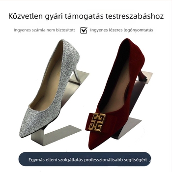Üzletben használható cipő- és papucs kiállító állvány, lábbeli és ruházat bemutató rekvizit