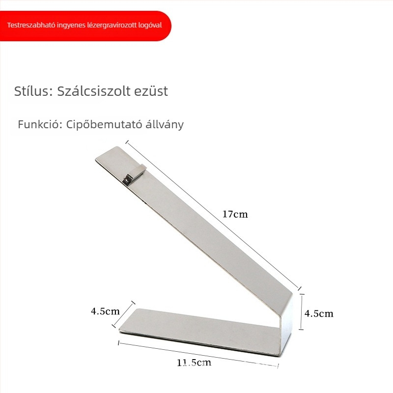 Üzletben használható cipő- és papucs kiállító állvány, lábbeli és ruházat bemutató rekvizit