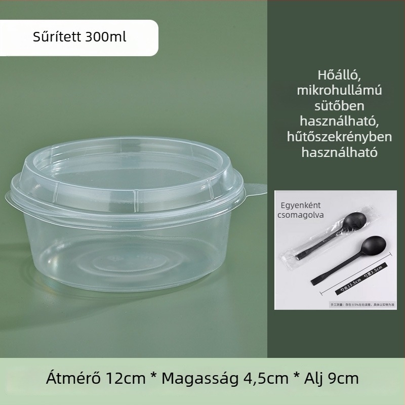Egyszer használatos, vastag, kör műanyag elviteles tál fedővel, desszert Ice Powder számára