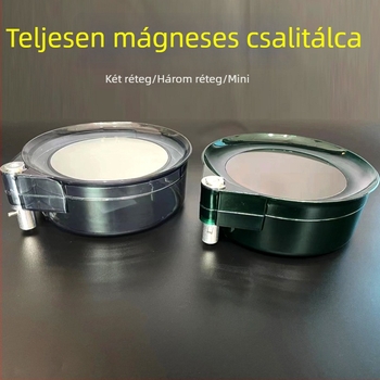 Erős mágneses kétszintes csali tálca, univerzális csali doboz halászati dobozokhoz és székhöz, átlátszó szürke háromrétegű csali doboz