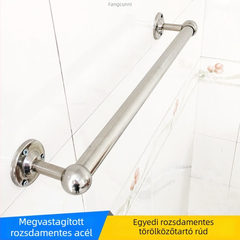 Rozsdamentes acél törölközőtartó, fürdőszobai, falra szerelhető, egykaros