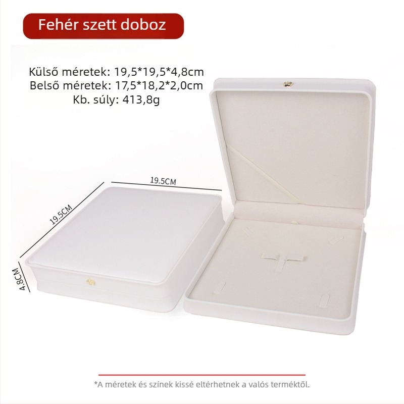 PU bőr korona ékszeres doboz készlet gyűrűknek, medáloknak és karkötőknek