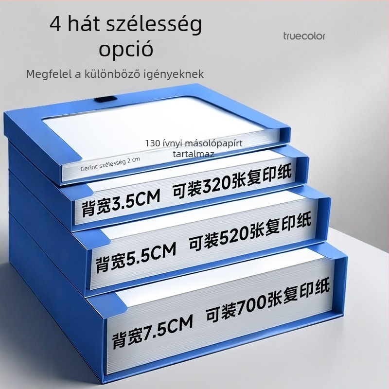Kék műanyag A4-es irattartó irodai dokumentumokhoz és szerződésekhez