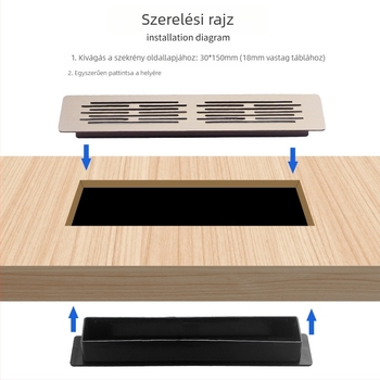 Kétrétegű alumíniumötvözetes lélegző szellőzőháló téglalap alakú sík szekrényekhez és cipősszekrényekhez — dekoratív hűtőhálózatrész
