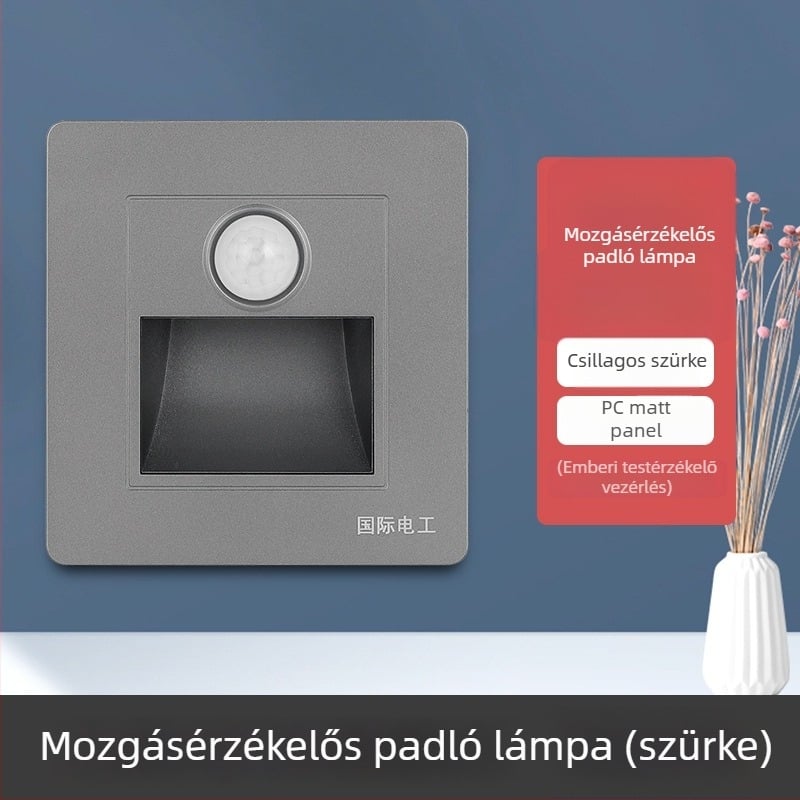 86-es típusú beépített talp LED világítás mozgásérzékelővel sarkokhoz, folyosókhoz és lépcsőkhöz – éjjeli fény, energiatakarékos szenzor