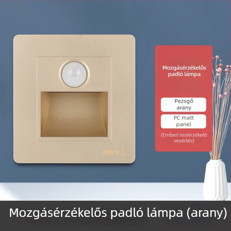 86-es típusú beépített talp LED világítás mozgásérzékelővel sarkokhoz, folyosókhoz és lépcsőkhöz – éjjeli fény, energiatakarékos szenzor