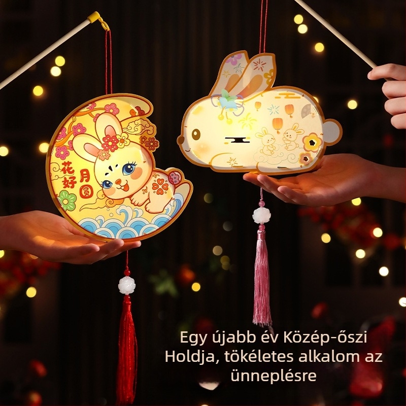 Mid-Autumn Festival Cartoon DIY készlet gyerekeknek - hordozható PVC világító játék