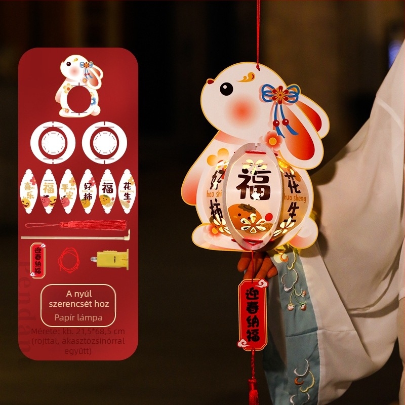 Mid-Autumn Festival Cartoon DIY készlet gyerekeknek - hordozható PVC világító játék