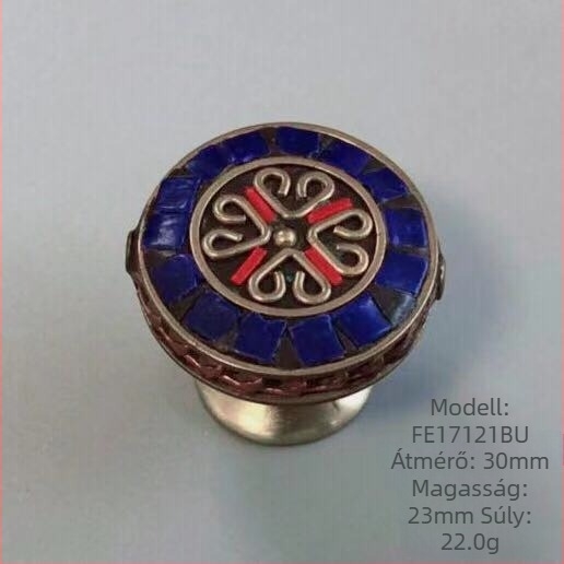 Ötvözetből készült szekrény- és fiókgantyú etnikus stílusban