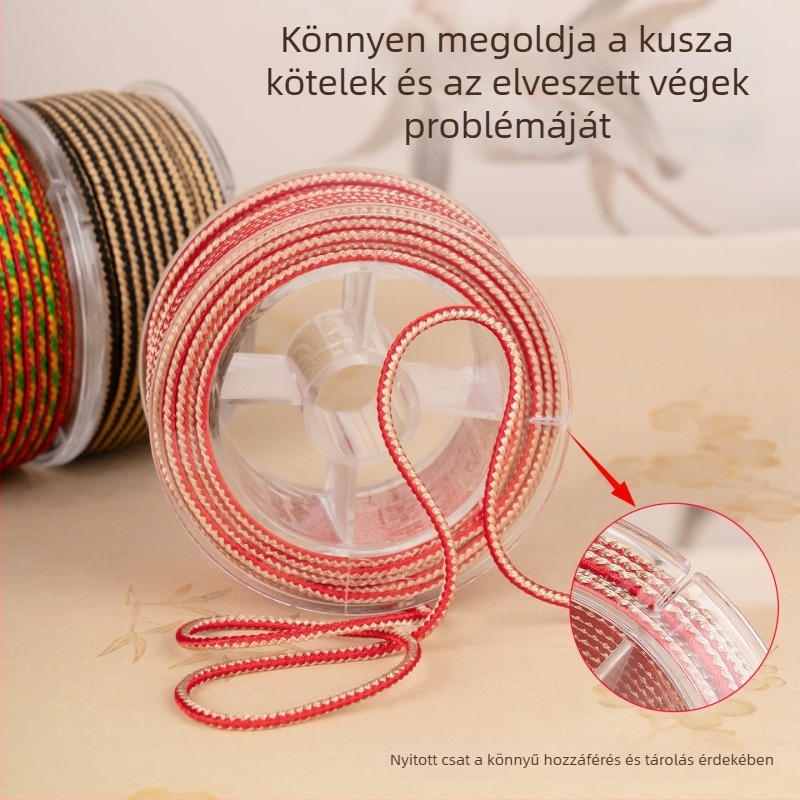Kétszínű Ruyi zsinór, 2 mm, kézzel kötött sodort zsinór karkötőkhez és nyakláncokhoz, DIY anyagok