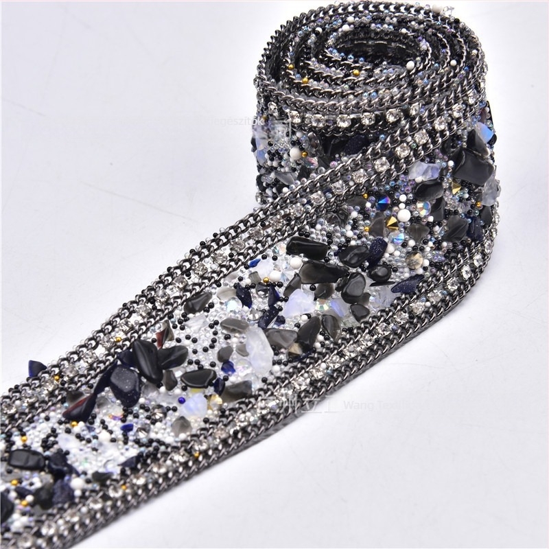 3,5 cm szélességű rhinestone öv-applikáció varrott díszítés DIY ruházathoz