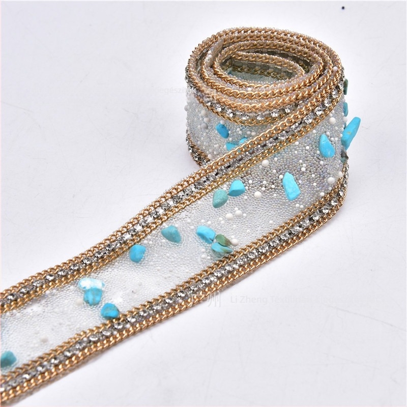 3,5 cm szélességű rhinestone öv-applikáció varrott díszítés DIY ruházathoz