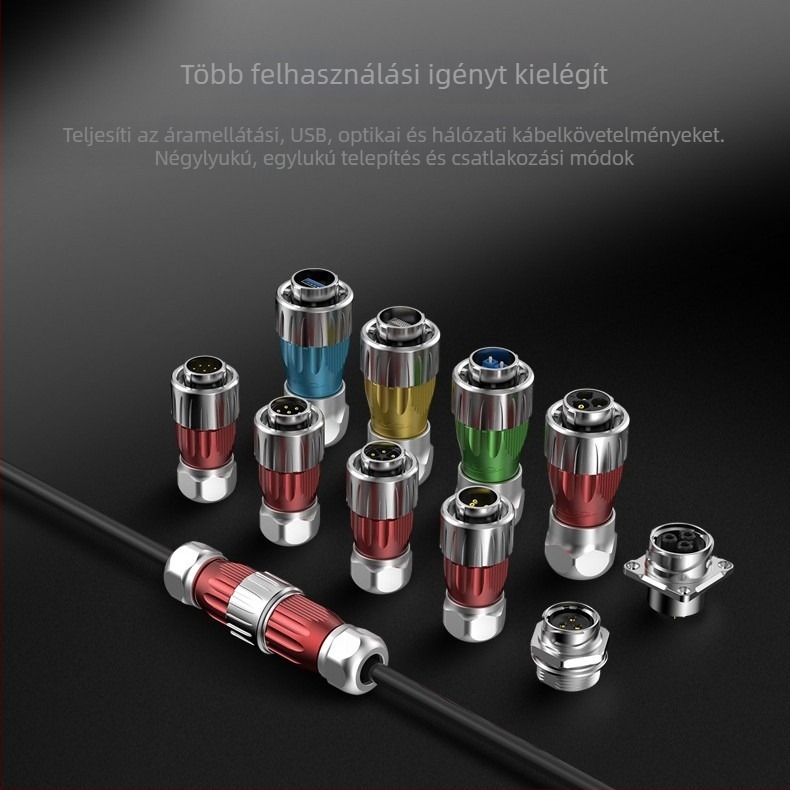 Lingke DH24 vízálló RJ45 repülőgéptípusú csatlakozó kültéri használatra, kettős fejű hálózati hosszabbító