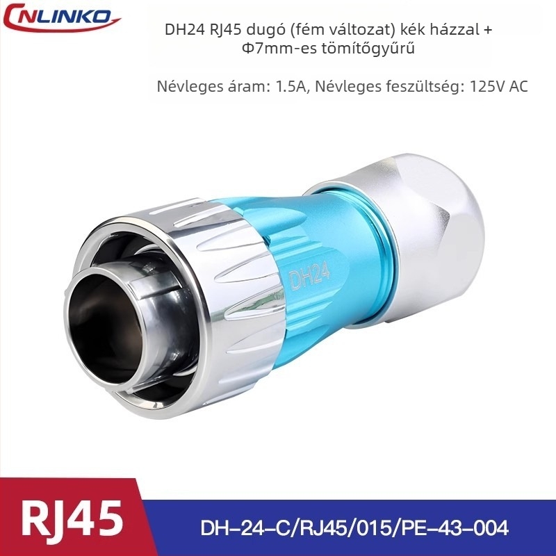 Lingke DH24 vízálló RJ45 repülőgéptípusú csatlakozó kültéri használatra, kettős fejű hálózati hosszabbító