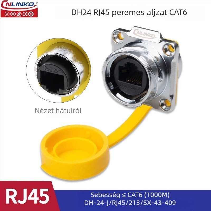 Lingke DH24 vízálló RJ45 repülőgéptípusú csatlakozó kültéri használatra, kettős fejű hálózati hosszabbító