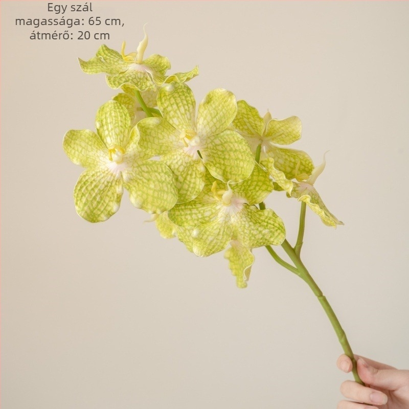 9 fejű mesterséges Phalaenopsis orchidea csokor, élethű érzet, asztali dísz és esküvői dekoráció