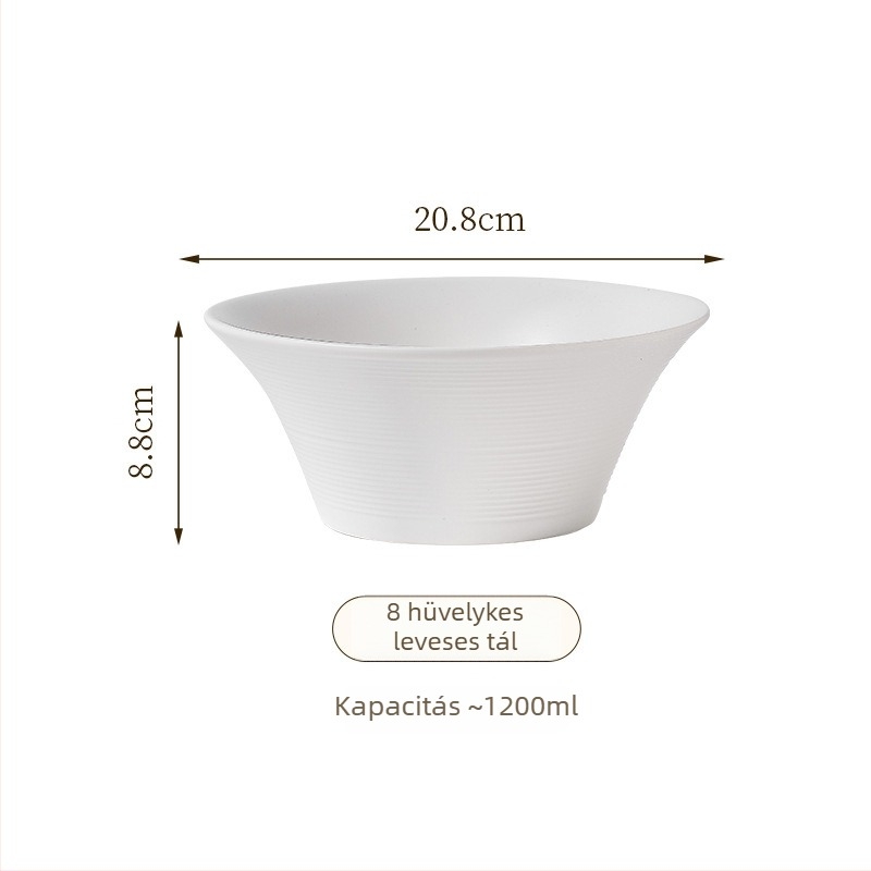 Fekete-fehér matt kerámia étkészlet otthoni használatra - tálak és tányérok, minimalist stílus