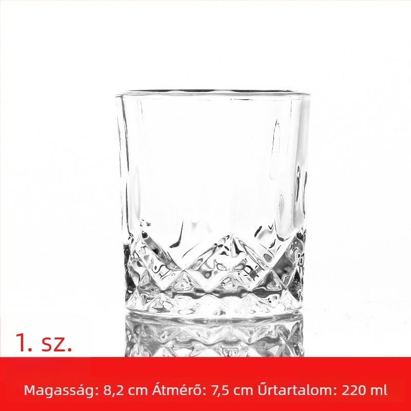 Európai stílusú üvegpohár-készlet: boros pohár, whisky pohár és sörös pohár