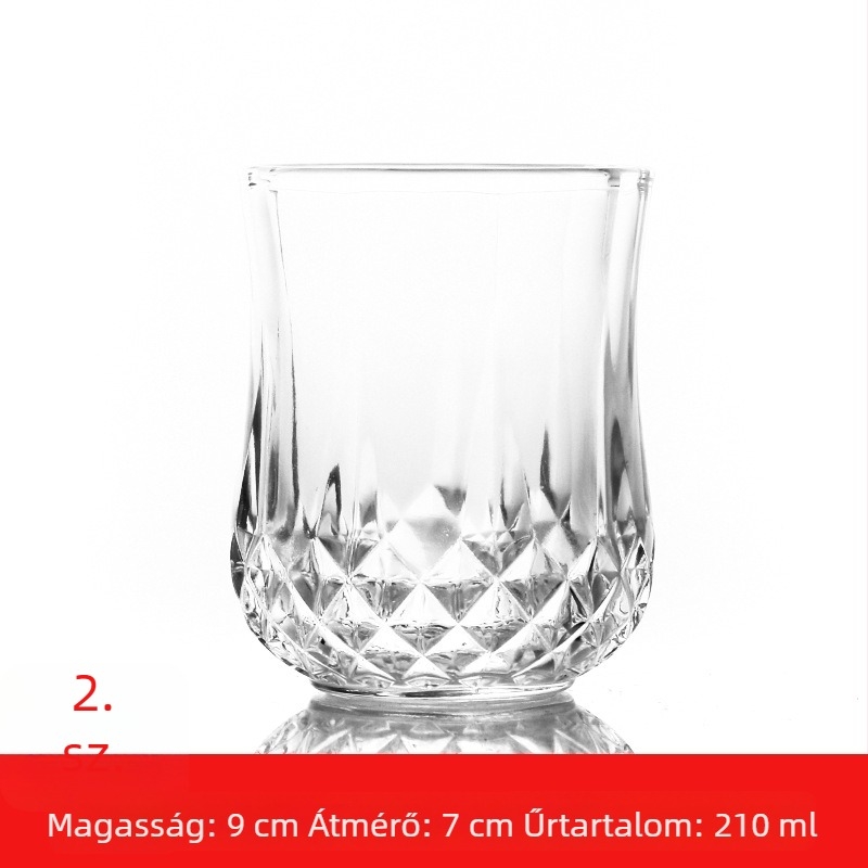Európai stílusú üvegpohár-készlet: boros pohár, whisky pohár és sörös pohár