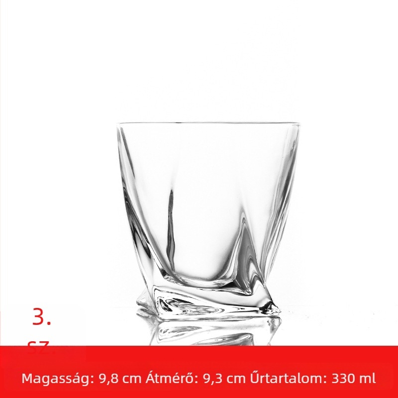 Európai stílusú üvegpohár-készlet: boros pohár, whisky pohár és sörös pohár
