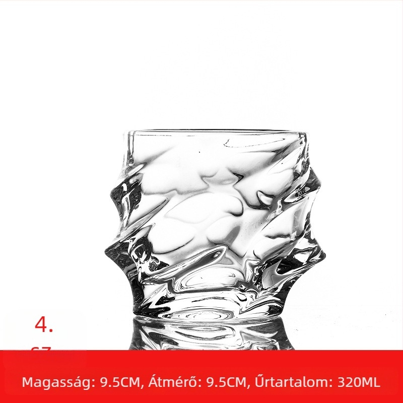 Európai stílusú üvegpohár-készlet: boros pohár, whisky pohár és sörös pohár