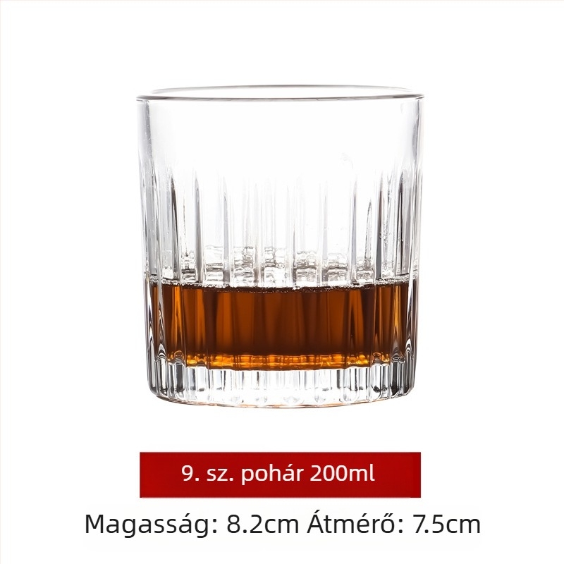 Európai stílusú üvegpohár-készlet: boros pohár, whisky pohár és sörös pohár