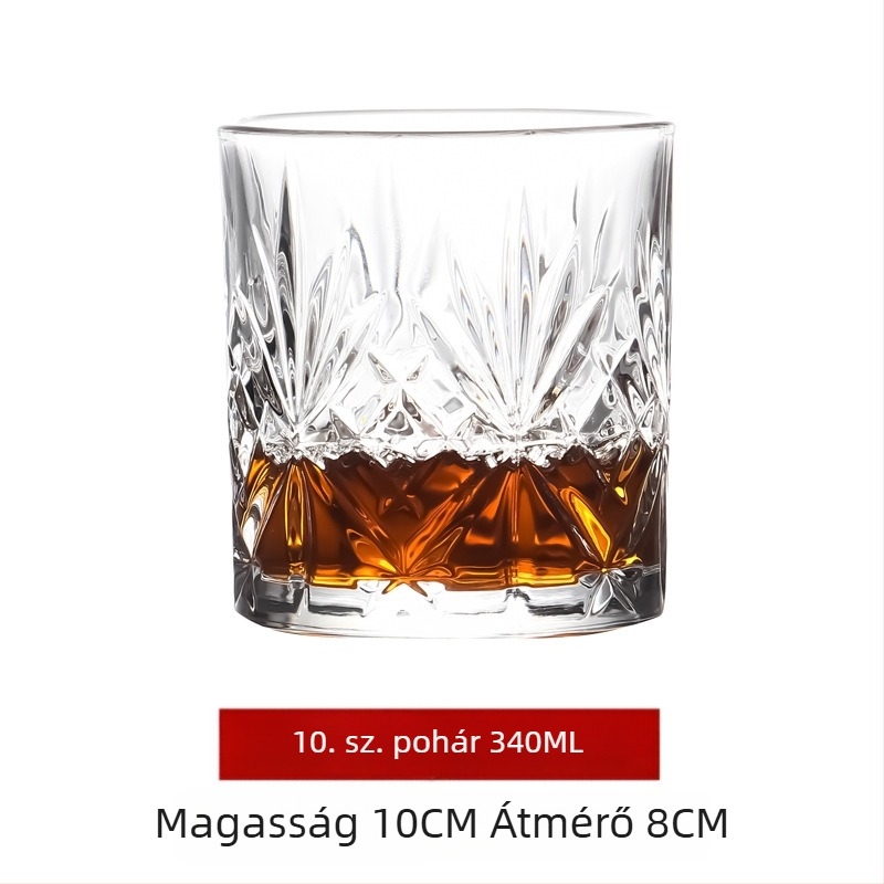 Európai stílusú üvegpohár-készlet: boros pohár, whisky pohár és sörös pohár