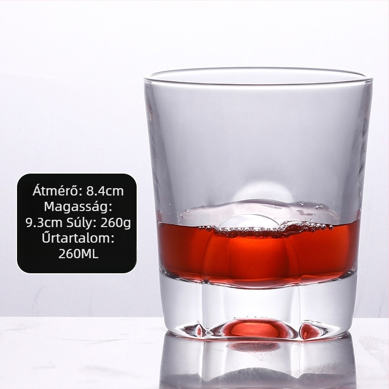 Európai stílusú üvegpohár-készlet: boros pohár, whisky pohár és sörös pohár